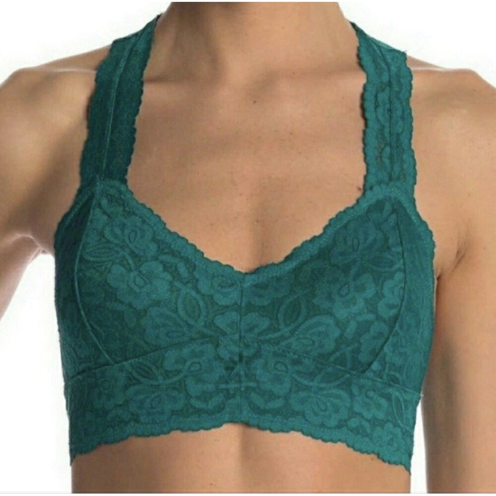 Free People Gallon Lace Racerback Bralette In Green Sz XS New